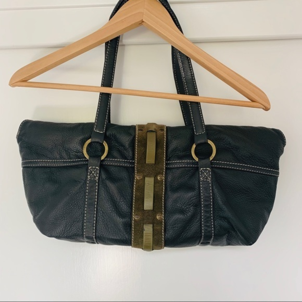 BILLY BAG Olive Green Leather‎ Shoulder Bag, UNIQUE